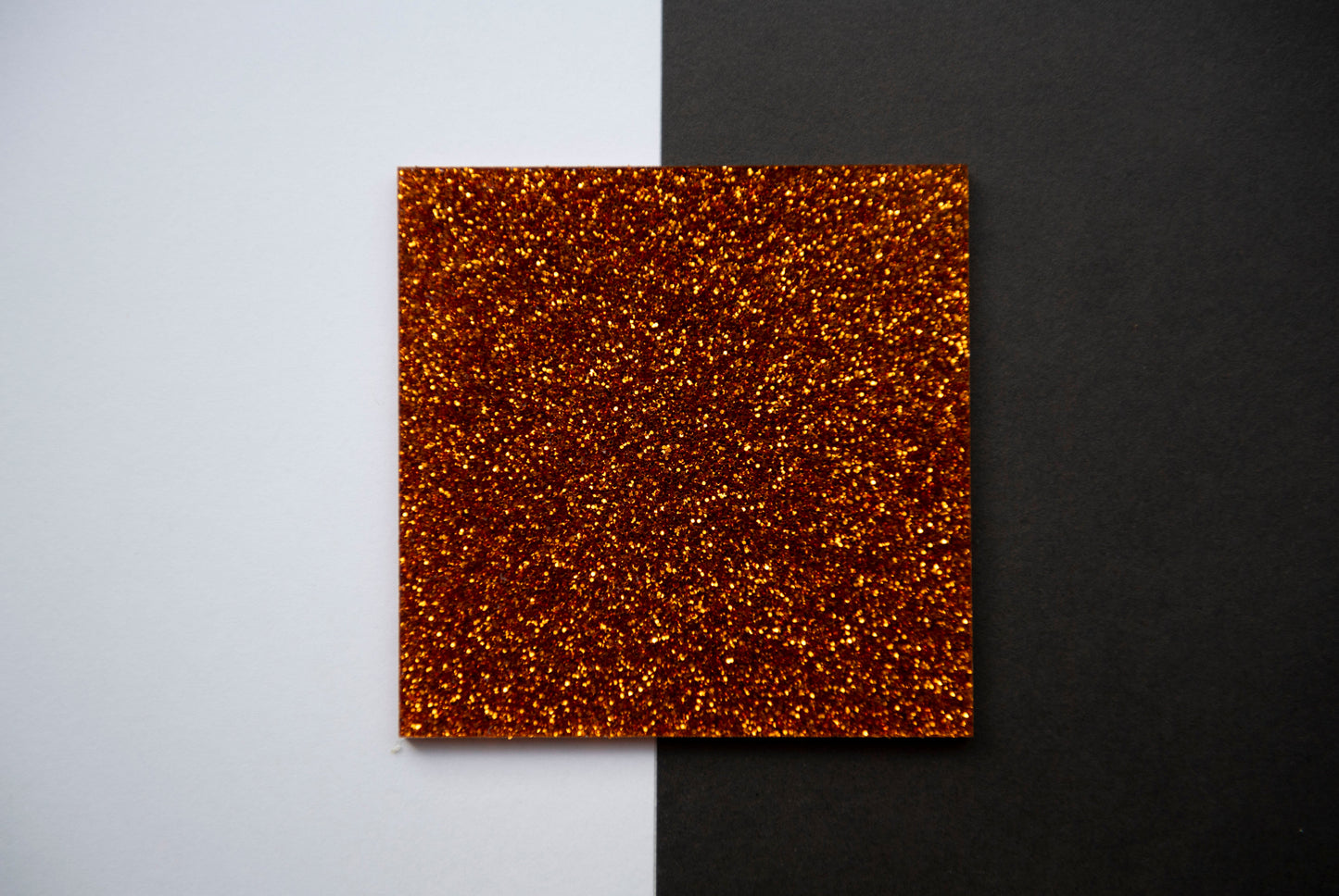 Glitter Orange Cast Acrylic