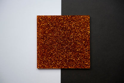 Glitter Orange Cast Acrylic