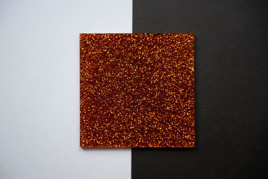 Glitter Orange Cast Acrylic